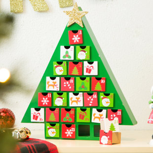 Christmas Advent Calendars You Ll Love Wayfair Wooden Tree Count Down Calendar With Drawer