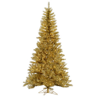 Tinsel 55 Gold Artificial Christmas Tree With 350 LED Single Colored Lights Tinsel 55 Gold Artificial Christmas Tree With 350 LED Single Colored Lights