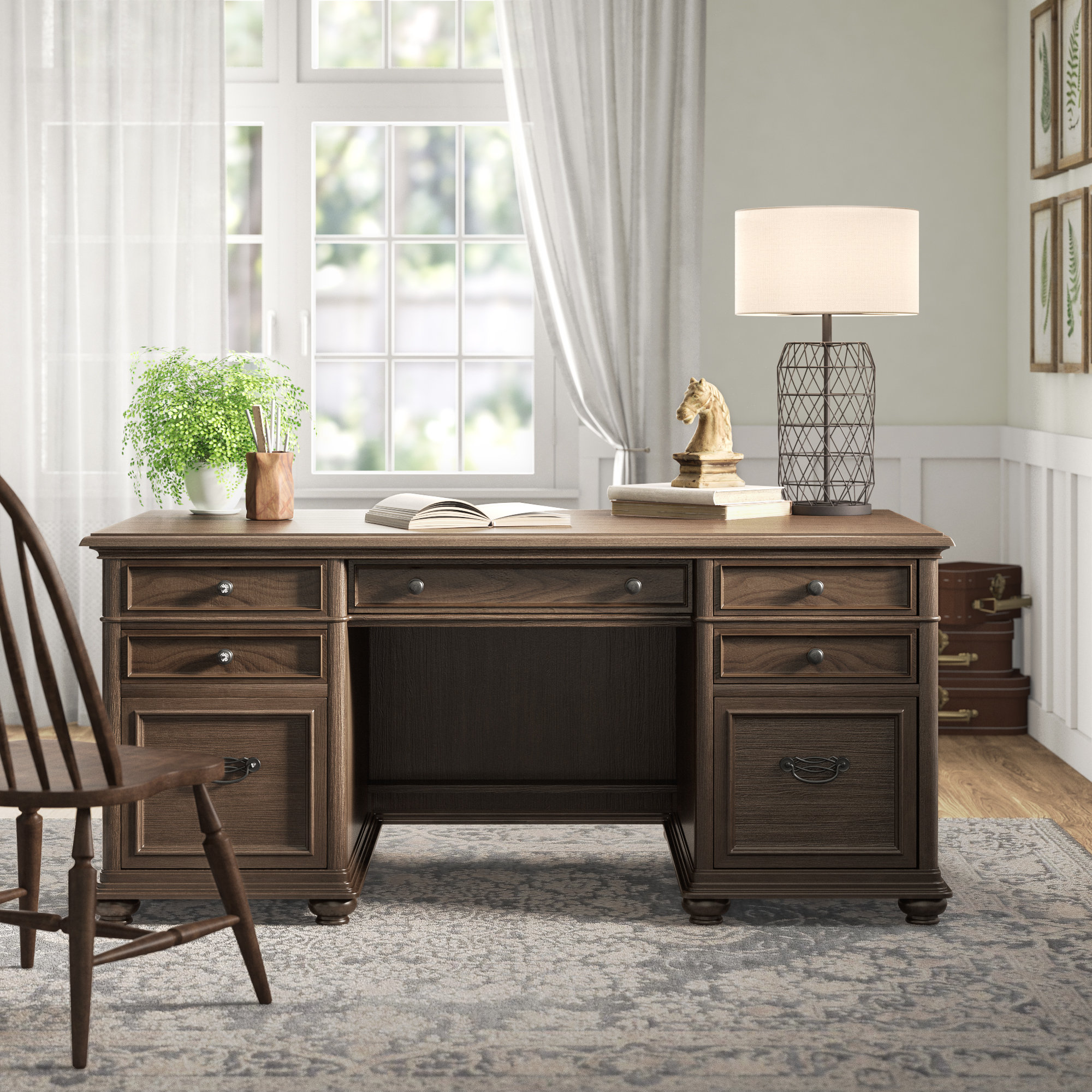 Birch Lane Heritage Canistota Executive Desk Reviews Wayfair