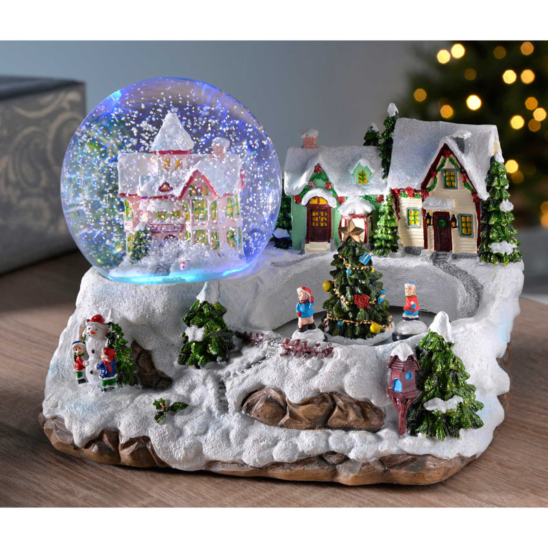 Die Saisontruhe Schneekugel Weihnachtsdorf | Wayfair.de