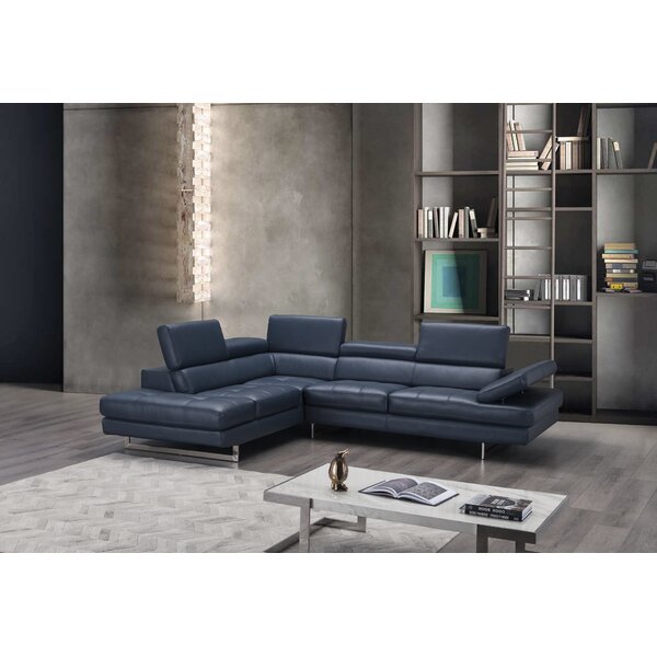 Navy Blue Leather Sectional Wayfair