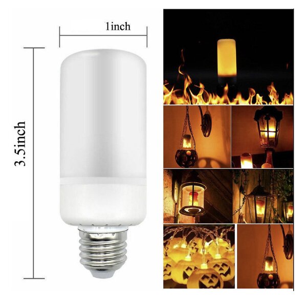 USA Free Shipping E27 LED Burning Light Flicker Flame Lamp Bulb Fire Effect 