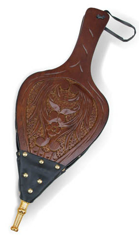 Carved Scroll Bellow by Pilgrim Hearth