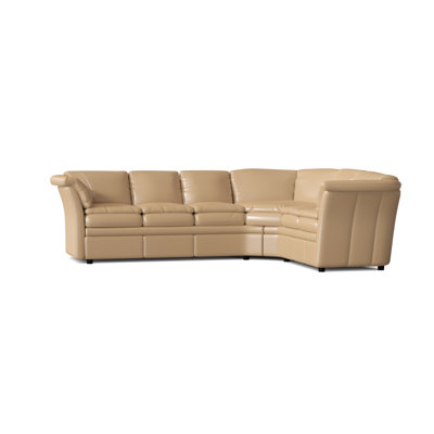 117 Wide Genuine Leather Corner Sectional Loon Peak Body Fabric Europa Sand Orientation Right Hand Facing