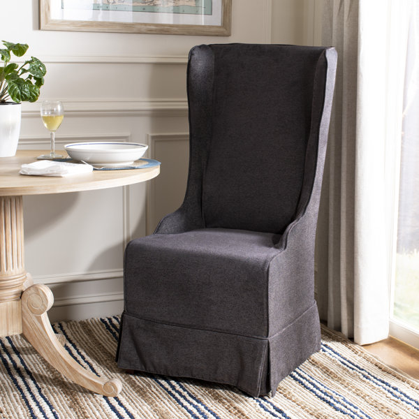 Bacall Cotton Upholstered Side Chair in Gray by Alcott Hill Alcott Hill
