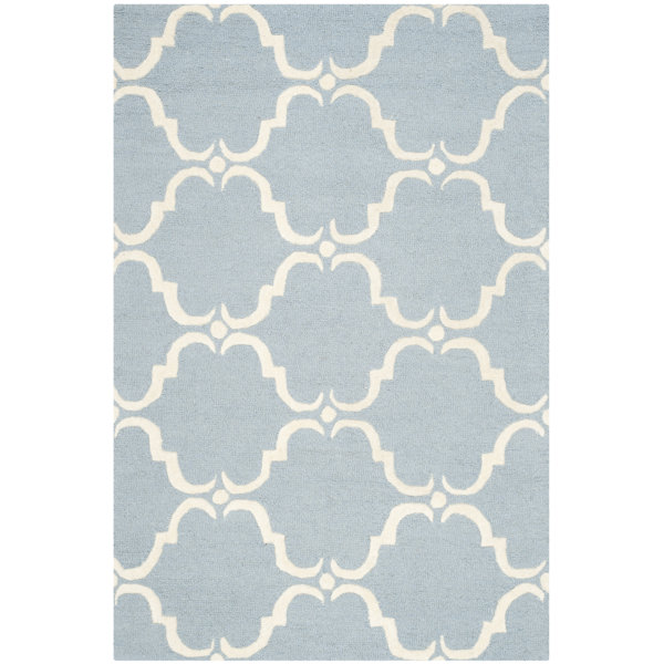 Cambridge Tufted Wool Blue/Ivory Area Rug by Darby Home Co