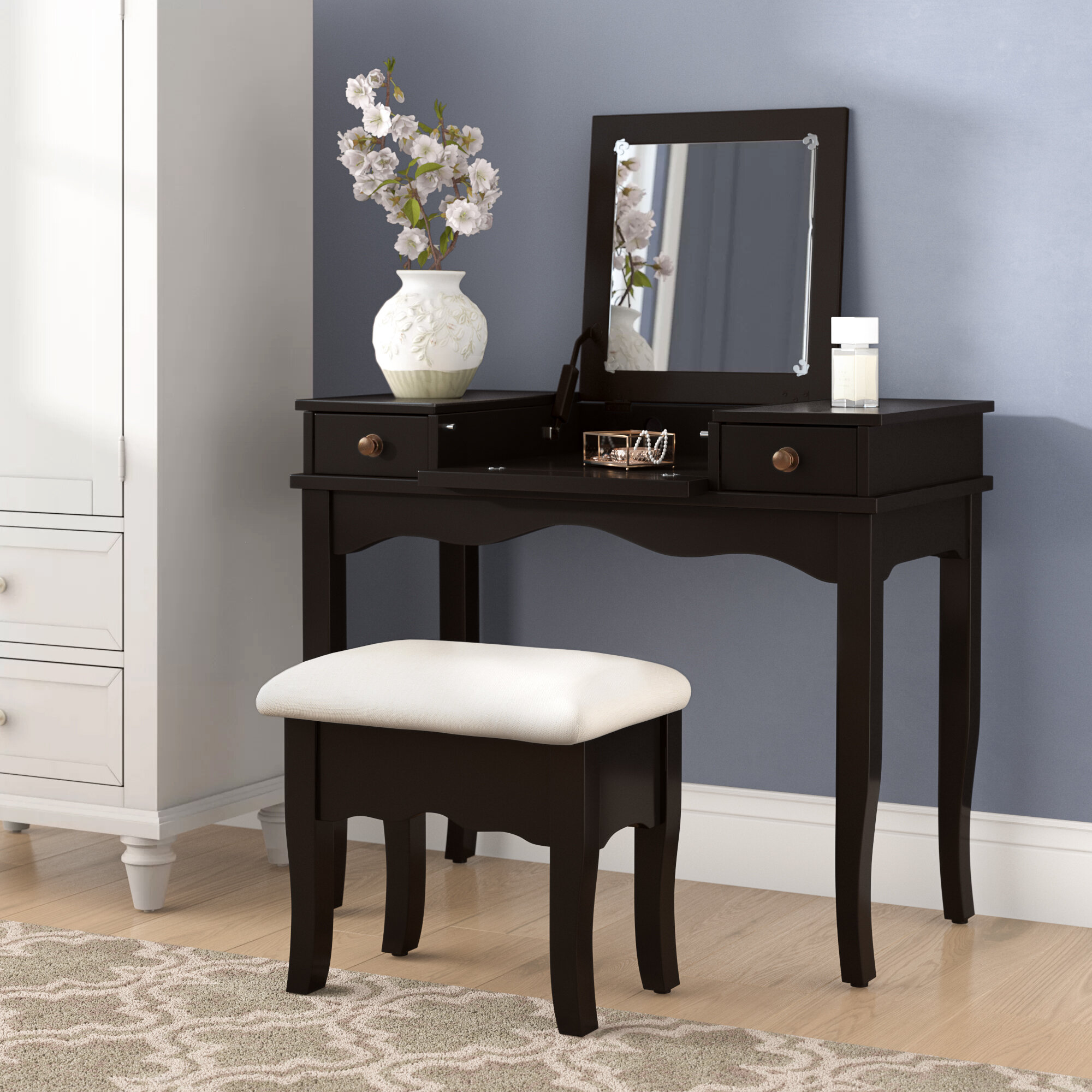 Charlton Home Brinson Vanity And Bench Set Reviews Wayfair