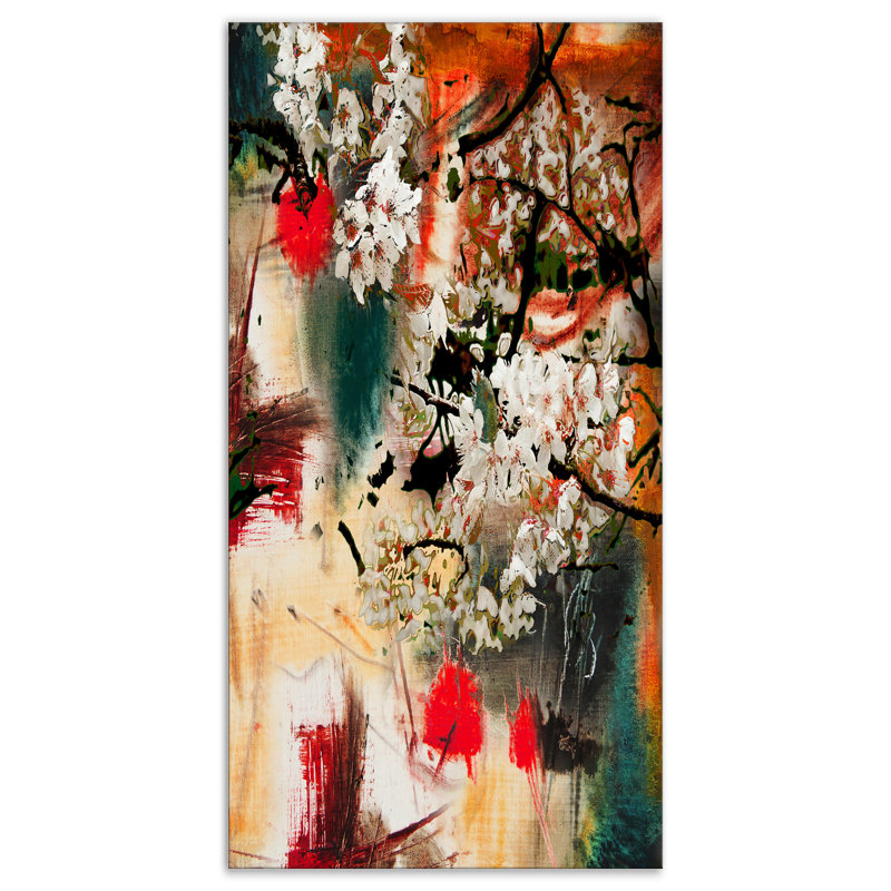 East Urban Home Floral Abstract Spring Motif Oil Painting Print