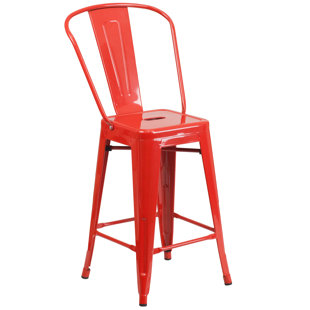 Red Retro Bar Stool Wayfair Dovercliff 24 Bar Stool