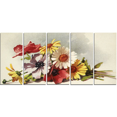 Metal 'Flowers Illustration' Graphic Art Design Art