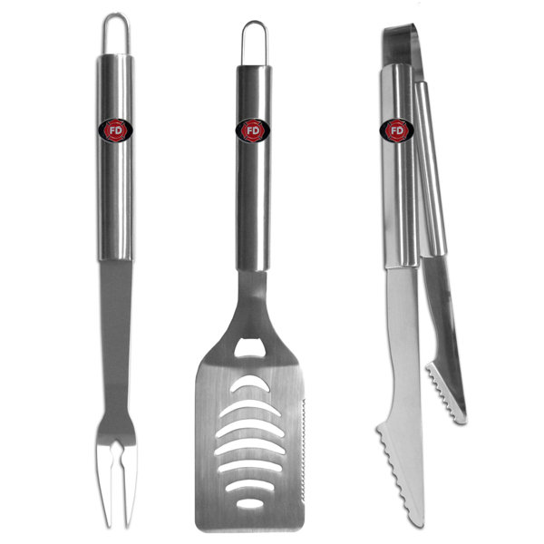 Fire Department American Heroes 3-Piece BBQ Grilling Tool Set by Siskiyou Products