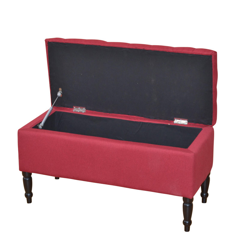 ClassicLiving Gepolsterte Schlafzimmerbank mit Stauraum aus Holz Tamara