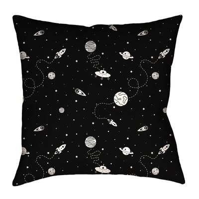 Cutts Throw Pillow Zoomie Kids Color: Black/White, Size: 14