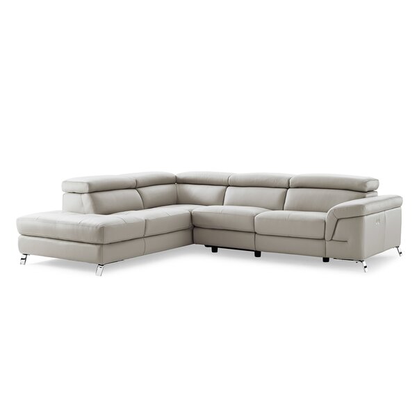 Oakfield Leather Left Hand Facing Reclining Sectional By Wade Logan