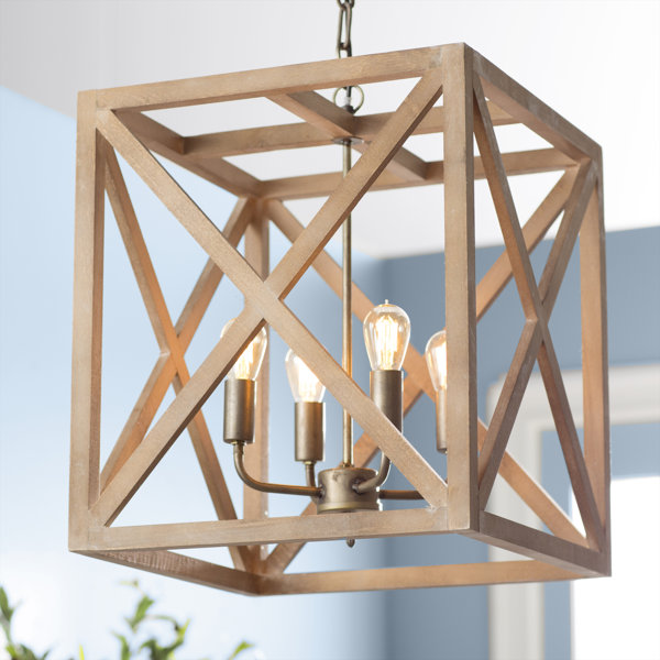 William 4-Light Square/Rectangle Chandelier by Lau