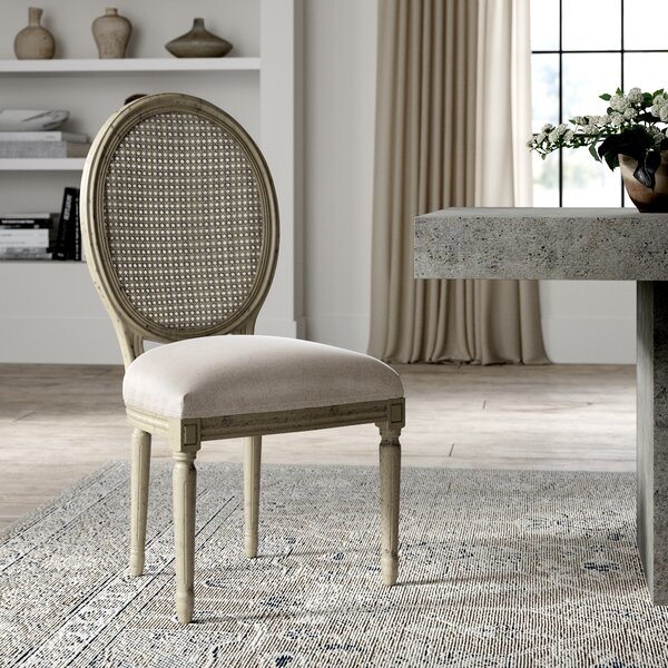 Sonja Linen King Louis Back Side Chair By Greyleigh