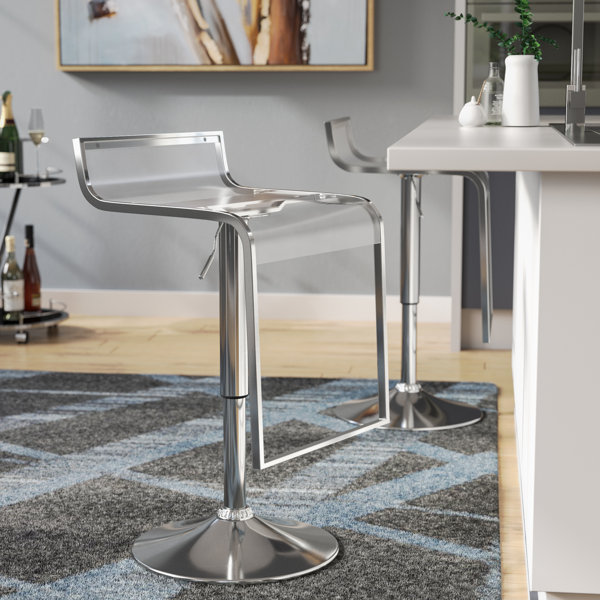 Klingbeil Adjustable Height Swivel Bar Stool by Wade Logan