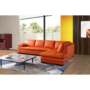 orange leather chaise lounge