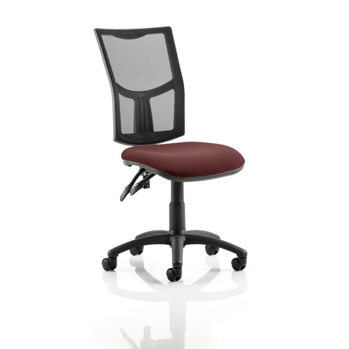 Eclipse II Lever Task Operator Desk Chair Symple Stuff Seat Colour: Chilli, Arms: Not Included