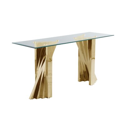 Mercer41 Anmie 60" Console Table  Table Base Color: Gold