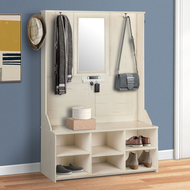 Gracie Oaks Oliwia Hall Tree With Bench And Shoe Storage Wayfair