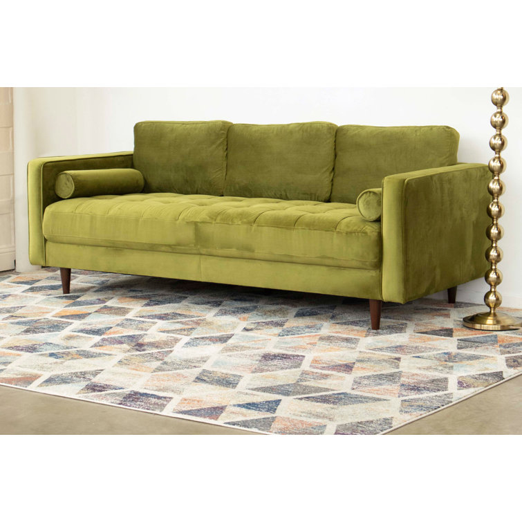 Wade Logan Vogel 84 Velvet Square Arm Sofa Reviews Wayfair