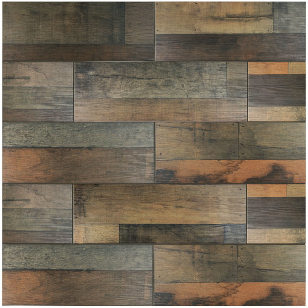 Lena 7.88 x 23.63 Ceramic Wood Tile in Mix by EliteTile