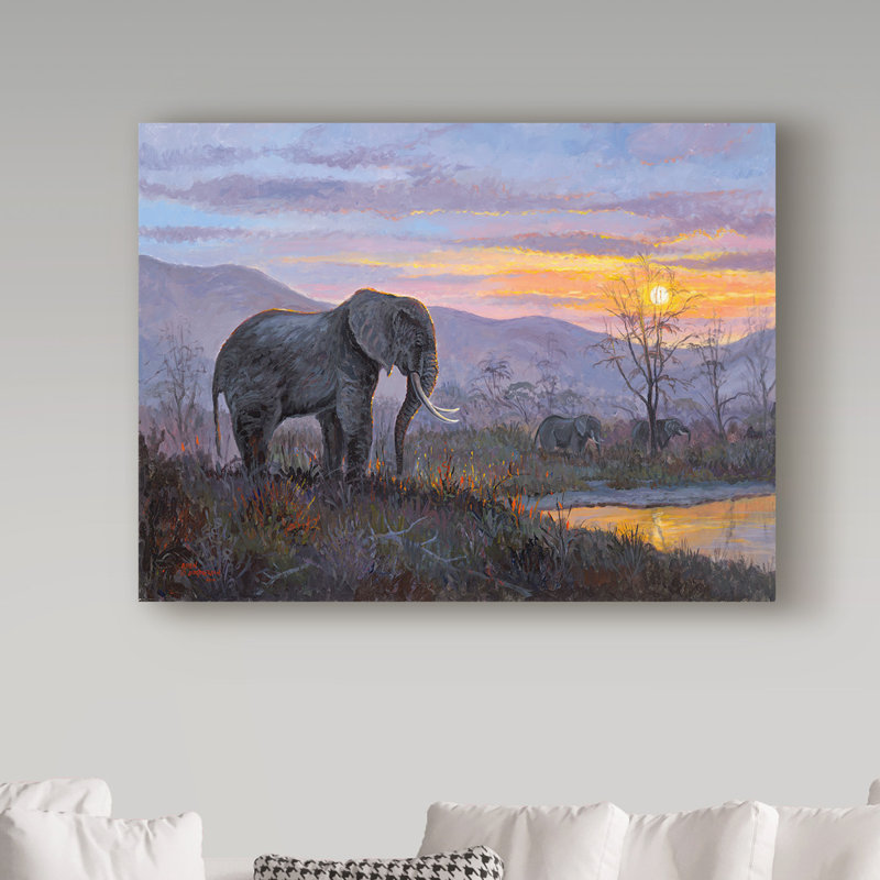 Trademark Art Elephant Left Oil Painting Print On Wrapped Canvas