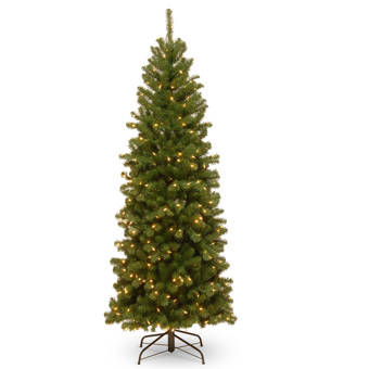 Dunhill Fir Slim 4 5 Green Fir Artificial Christmas Tree With 350 Multi Color Lights Reviews Joss Main