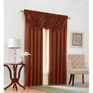 Shenandoah 5 Piece Solid Room Darkening Rod Pocket Curtain Panels Set