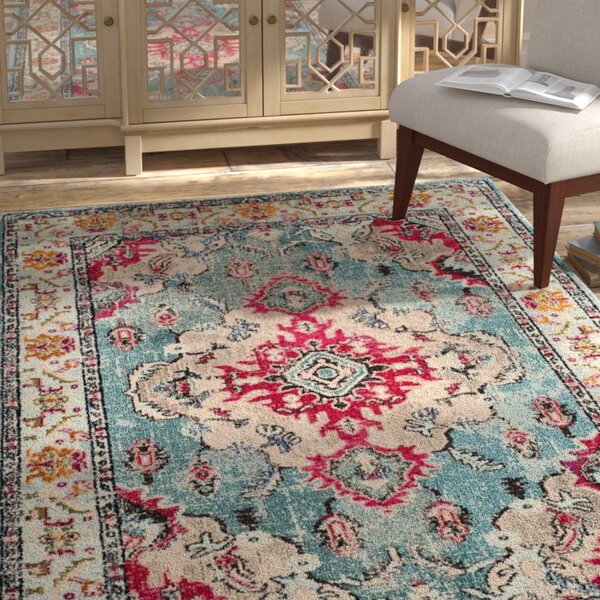 Annabel Light Blue/Fuchsia Area Rug by Bungalow Rose