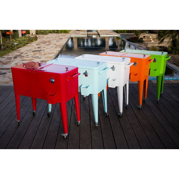 Permasteel 80 Qt. Patio Rolling Cooler & Reviews Wayfair - Permasteel 80 Qt. Patio Rolling Cooler & Reviews Wayfair