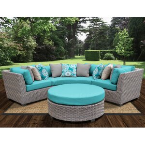 Florence Outdoor Wicker 4 Piece Deep Seating Group with Cushion