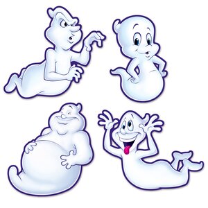 4 Piece Halloween Ghost Cutout Set