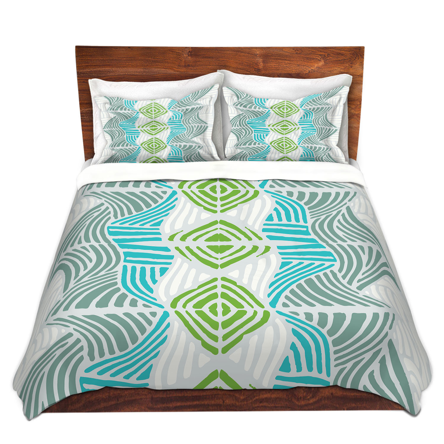 World Menagerie Honalee Rapids Blue Green Microfiber Duvet Covers