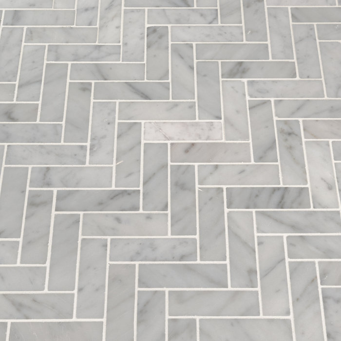Carrara Herringbone 1 X 3 Marble Mosaic Tile Carrara Herringbone 1 X 3 Marble Mosaic Tile