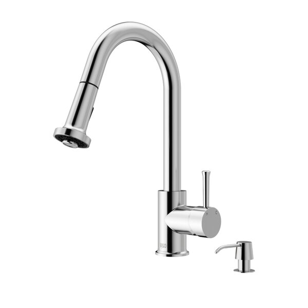 Harrison Pull Down Single Handle Kitchen Faucet with Optional Soap Dispenser by VIGO