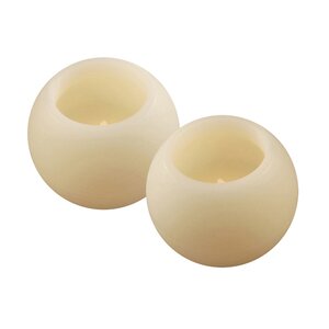 2 Piece Battery Operated LED Ball Flameless Candle Set (Set of 2)