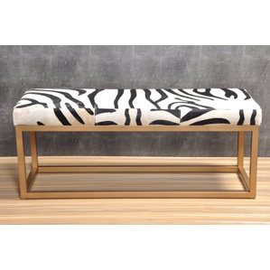 Min Metal and Leather Bench by Everly Quinn