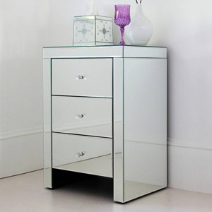Rosdorf Park Montecello Mirror 3 Drawer Nightstand ...