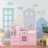 pink colour kitchen set