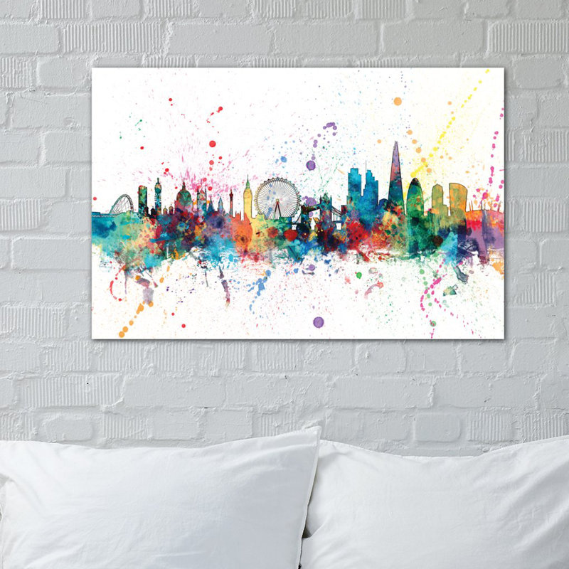 East Urban Home Rainbow Splash Skyline Series London England