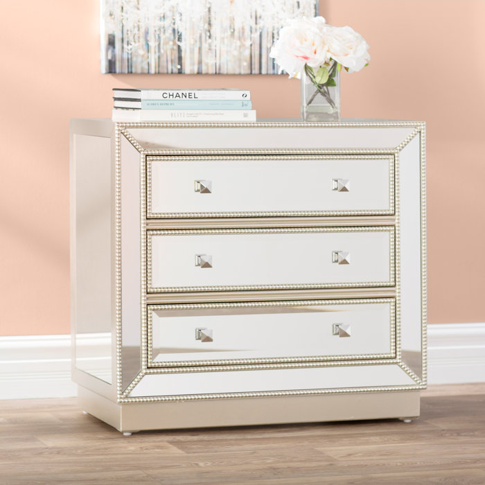 Primm Mirrored 3 Drawer Chest Primm Mirrored 3 Drawer Chest