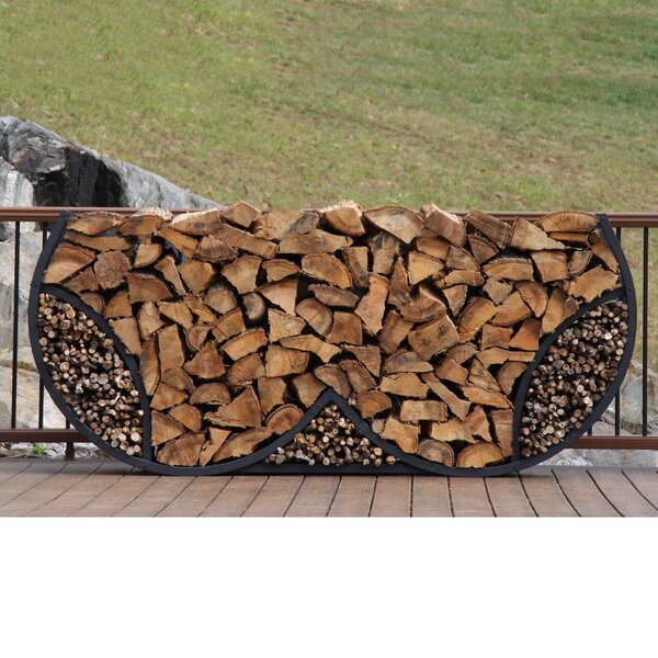 8' Double Round Firewood Log Rack With Kindling Kit By ShelterIt