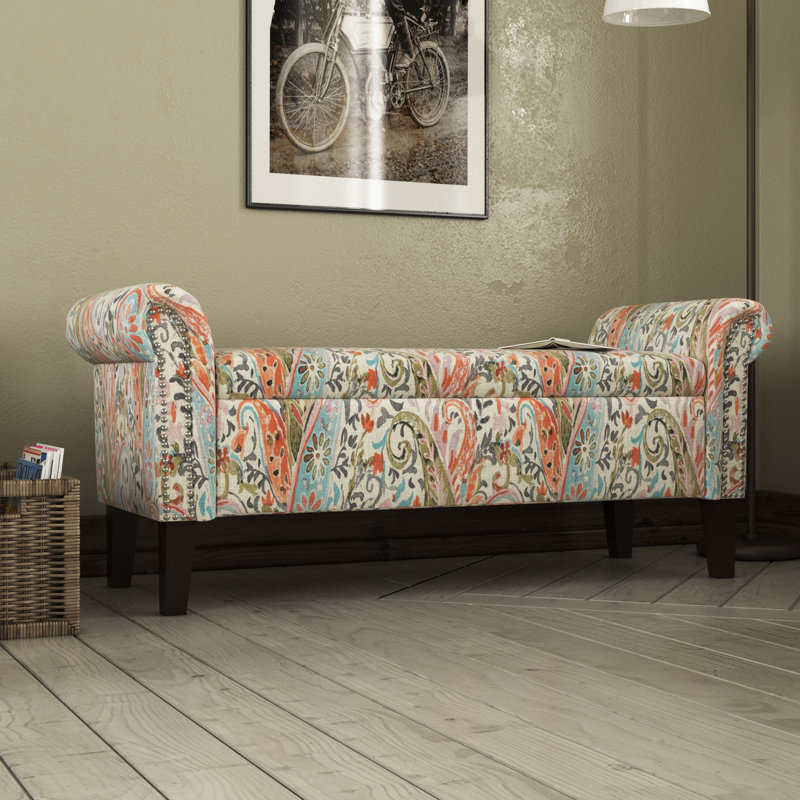 Darby Home Co Huldah Rolled Arm Upholstered Storage Bench Wayfair