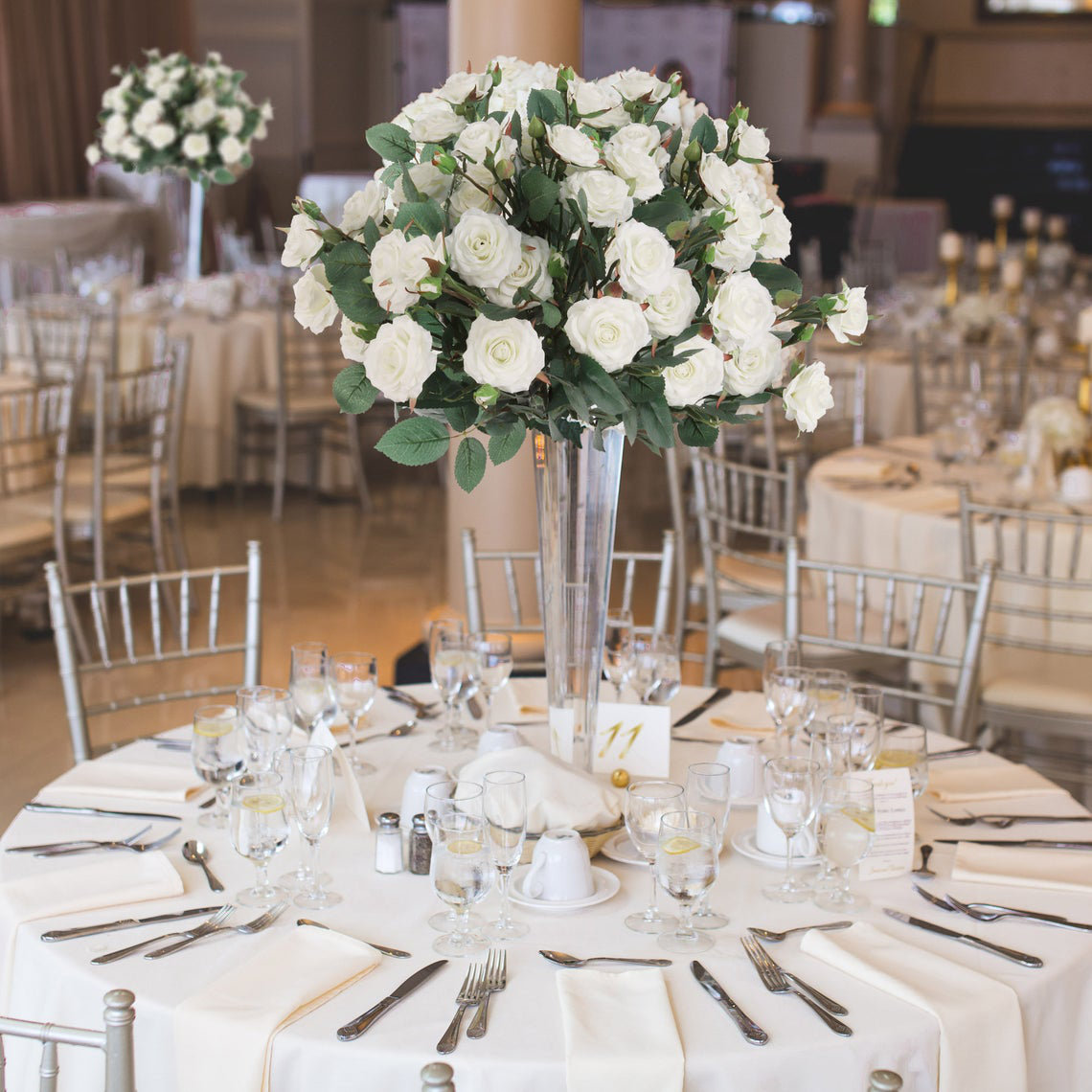 Artificial Silk Pinnacle Flower Spray White