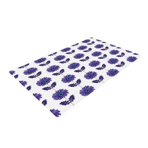 Laura Escalante Gerbera Flower Purple Area Rug
