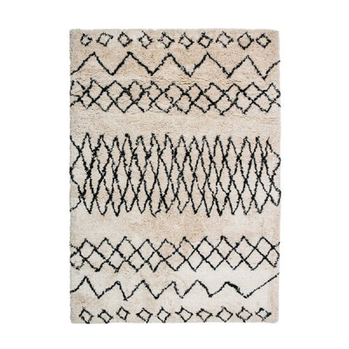 Marciniak Shaggy White/Black Rug Bloomsbury Market 