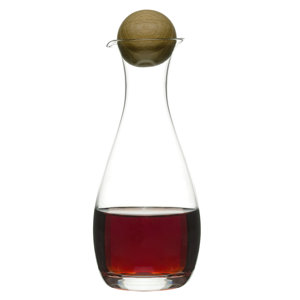 Oval Oak Oil/Vinegar Bottles with Oak Stoppers (Set of 2)