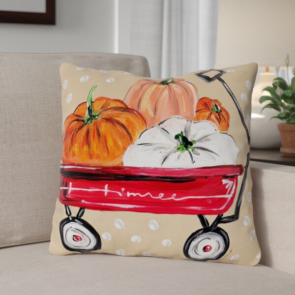 Fall Wagon Throw Pillow by The Holiday Aisle
